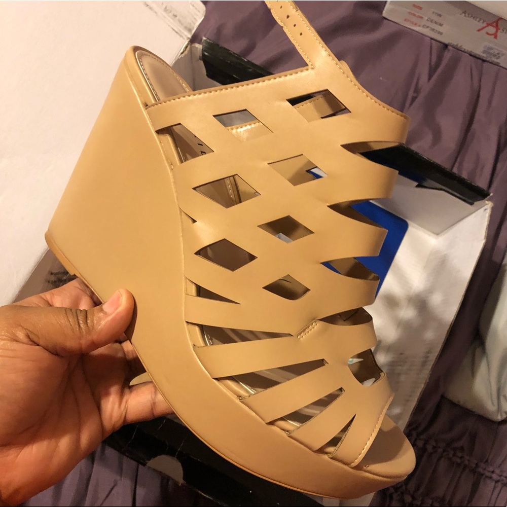 Torrid Nude Strappy Wedges- 12W